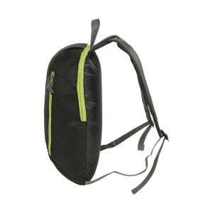 ON Black 600D polyester backpack with 2 pockets and coloured zips. Padded straps and back - Img 8