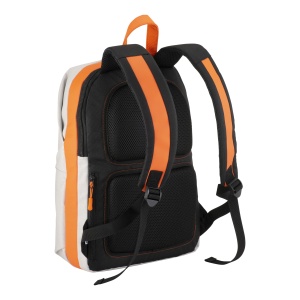 ON DEMI CANVAS Rucsac pentru laptop din pânză cu inserții/curele din piele ecologică de înaltă vizibilitate - Img 5