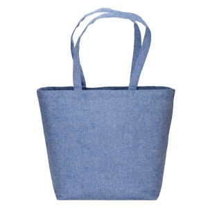 ON Geantă de cumpărături din bumbac reciclat 120 g/m2 cu înveliș interior din PP, mânere lungi și clin - Img 6
