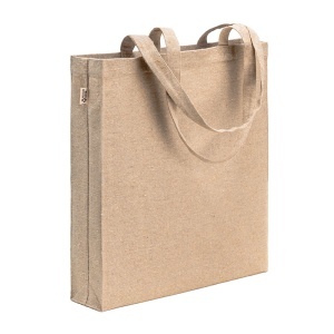 ON Geantă shopper din bumbac reciclat 300 g/m2 cu efect melanj. Mânere lungi și clin