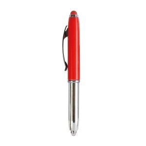ON Mini silver plastic pen with metal lid and clip, light and touchscreen rubber tip - Img 7