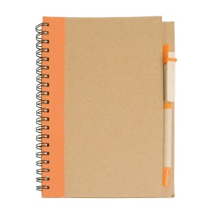 ON Notebook din hârtie reciclată, cu inele, foi albe (70 de pagini) și pix din cartON - Img 2