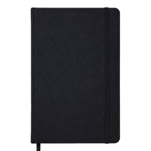ON Notebook with hard cover in R-PET. Elastic closure band and satin ribbon bookmark - Img 4