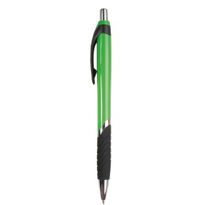 ON Plastic snap pen with coloured barrel, rubberised grip and chromed details - Img 11