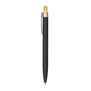ON Rubberized recycled aluminum snap pen. Burnished details , bamboo button - Img 15