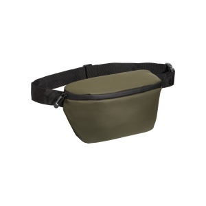 ON Water resistant soft Pu waistbag with adjustable belt. Water resistant zipper