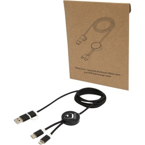 PF™ Alasia cablu 5-în-1 150 cm din aluminiu și plastic reciclat pentru sincronizare date și încărcare rapidă 27W - Img 1