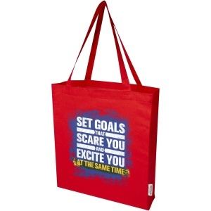 PF™ Madras geantă tote cu burduf din bumbac reciclat GRS 140 g/m² - Img 1