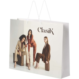 PF™ Handmade 170 g/m2 integra paper bag with plastic handles - XX large