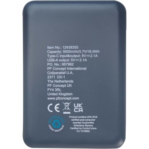 PF Baterie externă Asama 5000 mAh tip C din plastic reciclat