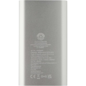 PF Baterie externă wireless Juice, 4000 mAh, tip C, din aluminiu reciclat