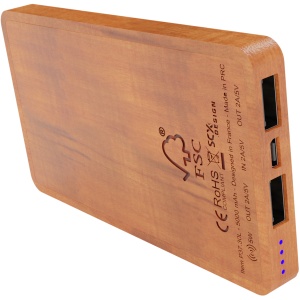 PF Baterie externă wireless SCX.design P37, 5000 mAh, din lemn, cu lumină