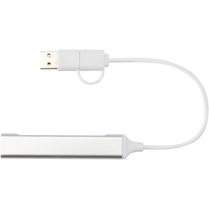 PF Hub Alkaid USB-A și Type-C cu 4 porturi din aluminiu reciclat și intrare dublă