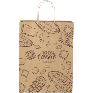 PF Pungă de hârtie kraft 120 g/m2 cu mânere răsucite - 31 x 12 x 41 cm