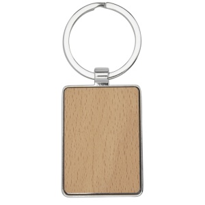 PF Mauro beech wood rectangular keychain