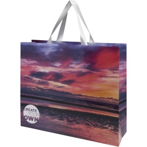 PF Smartfold 230 g/m2 paper bag with ribbon handles and matt lamination - 42 x 12 x 35 cm