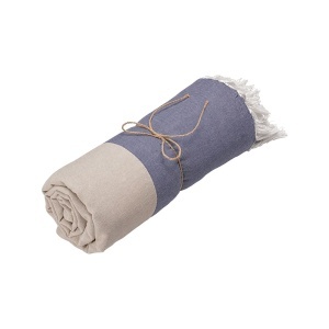 Recycled cotton beach towel 180 g/m2. Melange effect and fringes - Img 10