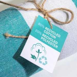 Recycled cotton fringed beach towel, size 90x170 cm - Img 10