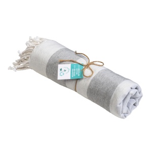 Recycled cotton fringed beach towel, size 90x170 cm - Img 19