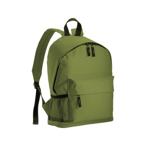 Rucsac din poliester 600D cu 3 buzunare (un buzunar lateral din plasă). Bretele reglabile