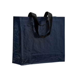 Sacoșă de cumpărături din PP laminată 120 g/m2 cu clin și mânere lungi tip panglică