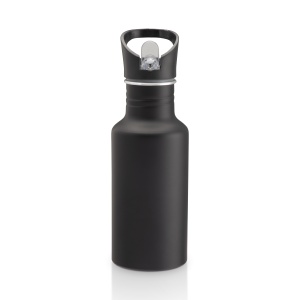 Sticlă sport din aluminiu cu pai (600 ml) - Img 2