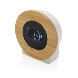 XD™ Utah RCS rplastic and bamboo LCD desk clock