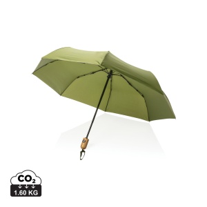 XD™ 21" Impact AWARE™ RPET 190T bamboo auto open/close umbrella