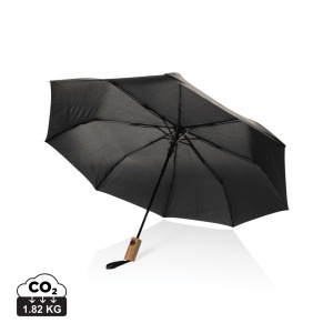XD™ Kaycey 21" AWARE™ RPET Acacia wood mini auto open umbrella