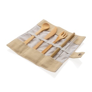 XD Reusable bamboo travel cutlery set - Img 1