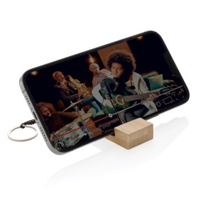 XD Standkey bamboo keychain phone stand - Img 4