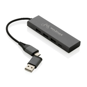 XD Terra RCS recycled aluminium hub with 3 USB ports