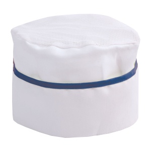 30% cotton/70% polyester white chef s hat with coloured edges. One size - Img 2