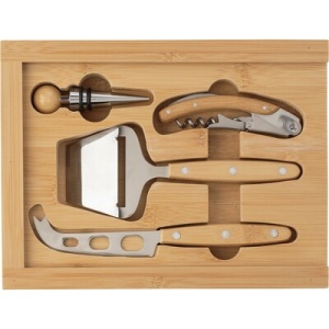 AX™ Bamboo cheese and wine set, 4 pcs - Img 3