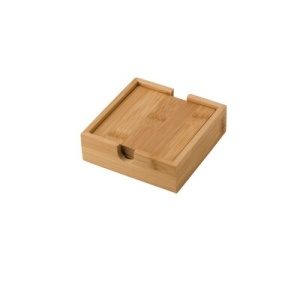 AX™ Set coaster din bambus pentru cupe, 4 bucăți - Img 3