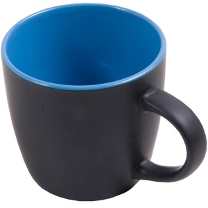 Ceramic black mug with interior colored (box) (0.35 L) - Img 3