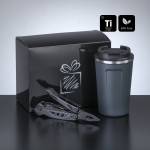 CO Travel Set II: cană termică nordic 350 ml și multitool optima