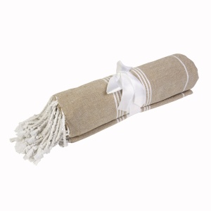 Fouta beach towel/sarong, 100% cotton (182gr/m2) with tassels, 90 x 170 cm - Img 4