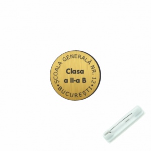 Gathered™ Engraved Badge, acrylic material - pin fastening system