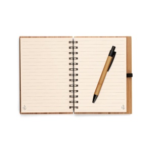 hi!™ DICKENS A5 Caiet A5 spiralat din bambus cu hârtie 100% reciclată