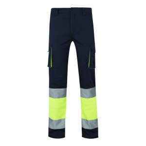 hi!™ VL ZEUS LARGE Pantaloni elastici cu buzunare multiple, în două tonuri (240 g/m²), din bumbac (46%), EME (38%) și poliester (16%)