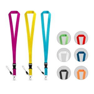 HI ANQUETIL. Lanyard din poliester cu carabina metalică
