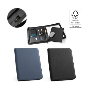 HI EMERGE FOLDER. A4 folder in recycled polyester (100% rPET) 300D with zipper
