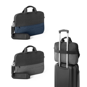 HI GENOA. Padded laptop bag in 600D high-density recycled polyester 15"