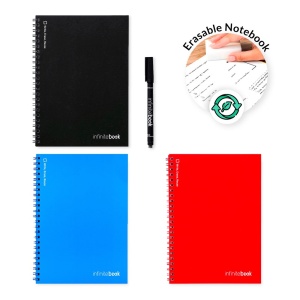 HI INFINITEBOOK PLAIN A5. "Infinitebook" cu copertă flexibilă și 15 pagini simple de tip tablă albă