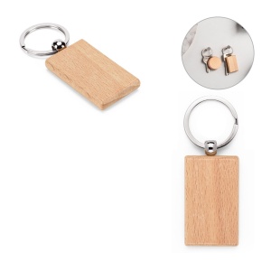 HI STEWIE. Rectangular keyring in beech wood