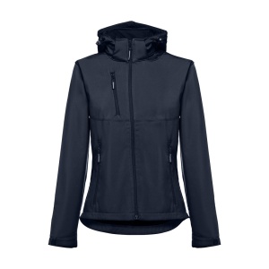 HI THC ZAGREB WOMEN. Women's softshell jacket with detachable hood and rounded back hem - Img 6