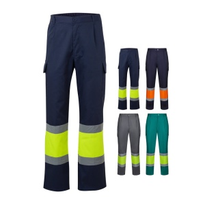 HI VL ARTEMIS. Pantaloni în două tonuri, din twill (190g/m²), bumbac (20%) și poliester (80%)