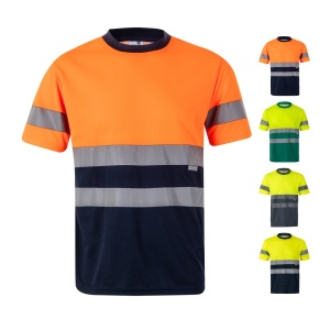 HI VL BRAHMA LARGE. Tricou tehnic bicolor cu ochi de pasăre (140g/m²), din poliester (100%)