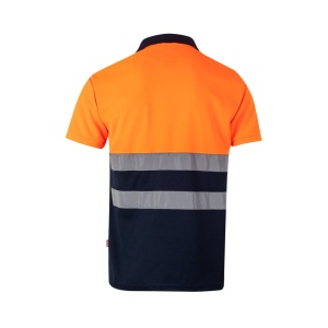 HI VL CUPID LARGE. Two-tone bird-eye polo shirt (160g/m²) with short sleeves, in polyester (100%) - Img 20